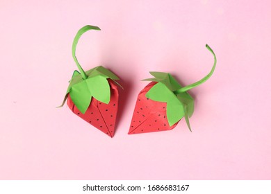 Origami Strawberry fruit paper cute