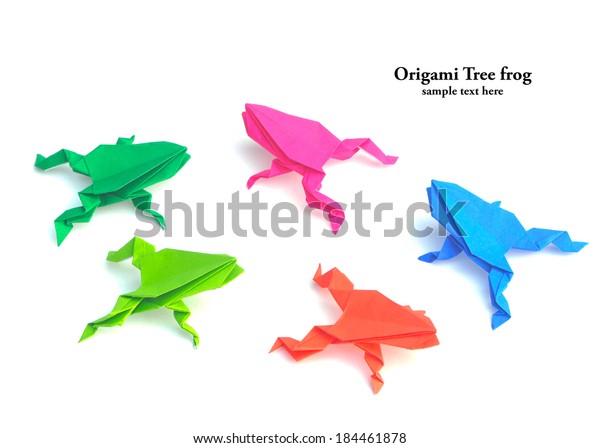 Origami Tree Frog Isolated On White Stock Photo Edit Now