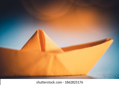 Origami Yellow Sailing Boat On Sea Stock Photo 1862825176 | Shutterstock