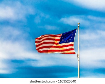 Original American Flag Showing Stars For The Thirteen Colonies