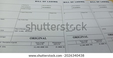 Original Bill of Lading or BL is a document issued by a carrier (or their agent) to acknowledge receipt of cargo for shipment.