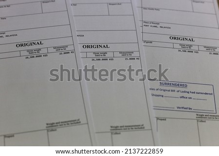 Original Bill of Lading or BL is a document issued by a carrier (or their agent) to acknowledge receipt of cargo for shipment.