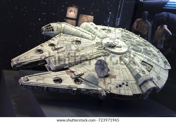 The original film used\
model of the Millennium Falcon on public display at the O2 in\
London, UK 01/09/17