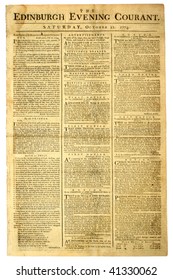 Original front page of a Scottish newspaper, dated 1774.