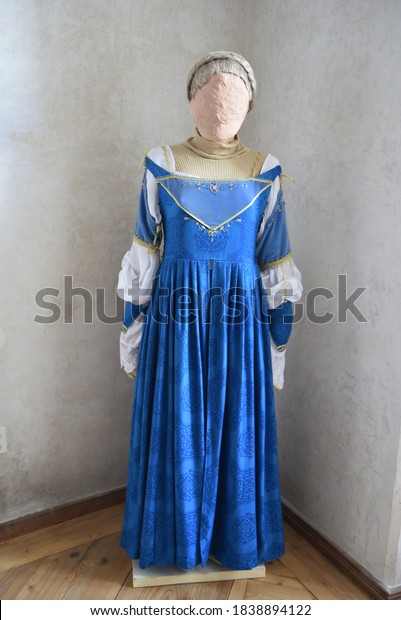 an original\
historical dress on a dummy