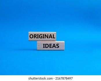 Original ideas. Concept word Original ideas on wooden cubes. Beautiful blue background. Business and Original ideas concept. Copy space. - Shutterstock ID 2167878497
