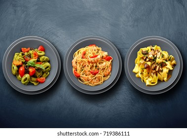 Original Italian Pasta On Wall Background