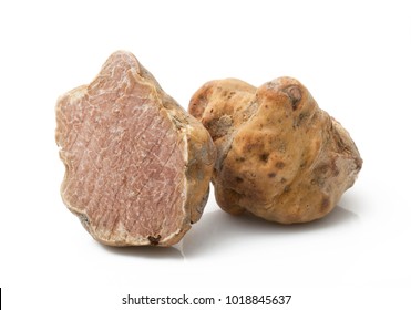 original italian white truffle on white background