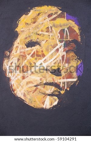 an original oil painting of highly stylised image