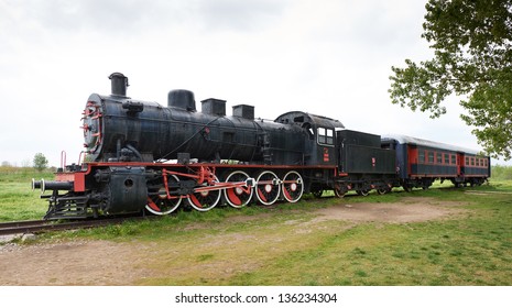 Original Passengers Steam-power Train From The Orient Express Era At The Old Railway Station In Edirne, Turkey.