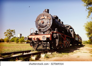 Original Passengers Steam-power Train From The Orient Express Era At The Old Railway Station