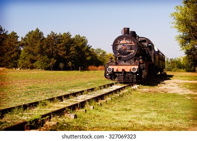 Original Passengers Steam-power Train From The Orient Express Era At The Old Railway Station