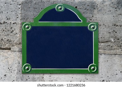 An Original Plaque Street Of Paris On Wall