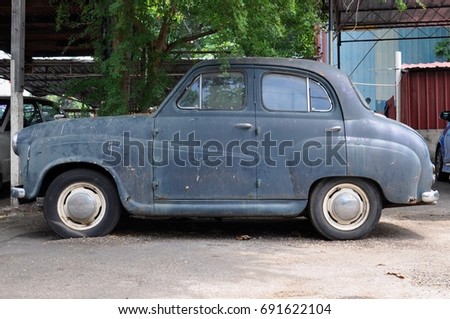 Original pre war Ford Anglia car in original condition