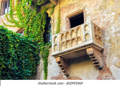 Original Romeo And Juliet Balcony From William Shakespeare Theatre Tragedy Opera Located In Verona Italy