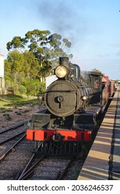 An Original Steam Locomotive On The Ghan Railway In South Australia