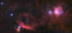 Orion Molecular Cloud Complex Cover The Horsehead Nebula The Orion Nebula And The Orion Belt