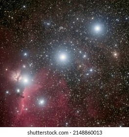 Orion's Belt composes of three bright stars, making up part of the Orion constellation. It contains several nebulae such as Horsehead and Flame. Raw photos from Telescope Live, processed by myself