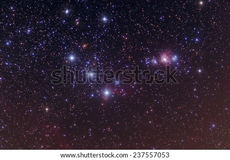 Orion's Belt with pointed stars