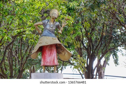 Orisha Statue In The Beautiful City Of Brasilia In Brazil.