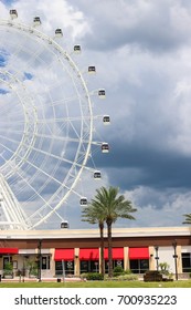 Orlando, FL - August 16, 2017: A View Of The Orlando Eye Ferris Wheel.