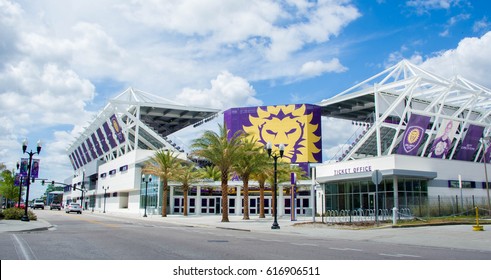 ORLANDO, FL - Orlando City Soccer Stadium Home Of The Orlando City Soccer Club. Located In Orlando Florida. Now Renamed Exploria Stadium.