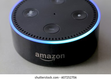 ORLANDO, FL - March 22, 2017:  Amazon has released the 2nd generation Echo Dot, a voice controlled life streaming device.  Priced at $49.99.