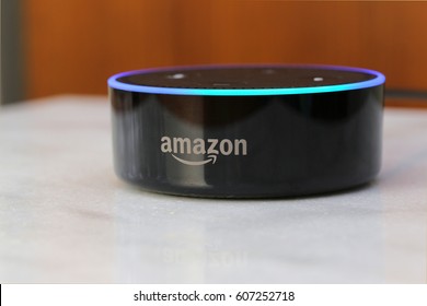 ORLANDO, FL - March 22, 2017:  Amazon has released the 2nd generation Echo Dot, a voice controlled life streaming device.  Priced at $49.99.