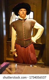 ORLANDO, FL – NOV 24: Juan Ponce de Leon at Madame Tussauds Wax Museum in Orlando, Florida, on Nov 24, 2019.  It displays waxworks of famous, historical figures, popular film and television characters