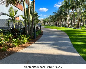 Orlando, FL USA -  December 23 2021: The Outdoor Sculpture Garden At The Wave Hotel At Lake Nona In Orlando, Florida.