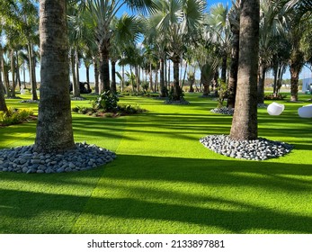 Orlando, FL USA -  December 23 2021: The Outdoor Sculpture Garden At The Wave Hotel At Lake Nona In Orlando, Florida.