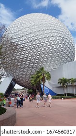 ORLANDO, FL, USA - February 24, 2016: Entrance to Epcot Theme Park in Orlando, Florida