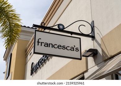 Orlando, FL, USA - January 21, 2022: Francesca's Hanging Sign At A Shopping Mall In Orlando, Florida, USA. Francesca's Is A Women’s Boutique Chain.   