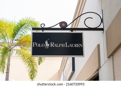 Orlando, FL, USA - January 21, 2022: Polo Ralph Lauren store hanging sign at a shopping mall in Orlando, Florida, USA. Ralph Lauren Corporation is an American publicly traded fashion company. 