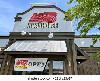 Orlando, FL USA - June 24, 2021:  The Front Exterior Of A Logan's Roadhouse In Orlando, Florida.