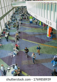 ORLANDO, FL, USA - MAY 21, 2007: Numerous EMC World conference participants are gathering in the entrance hall of Orange County Convention Center in Orlando, USA on May 21, 2007.