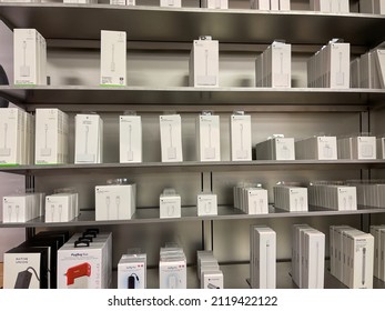 Orlando, FL USA - October 19, 2021:  A Display Of An Apple Dongles At An Apple Store In Orlando, Florida.