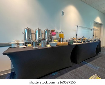 Orlando, FL USA-January 8, 2022:  A Can Breakfast Buffet At A Cruise Ship Terminal For The Haven Suite Guests On The Norwegian Cruise Lines.