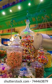 ORLANDO FLORIDA - 18 JULY 2017. Candy Store At Wizarding World Of Harry Potter In The Universal Orlando Resort. 