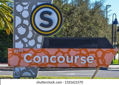 Orlando, Florida. January 12, 2019  South Concourse sign in Orlando Convention Center  at International Drive area  