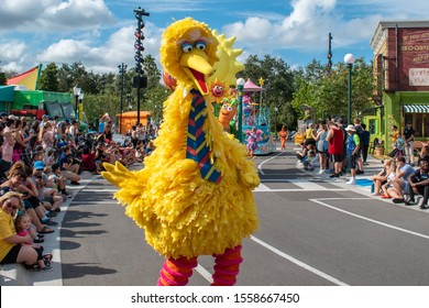 Orlando, Florida. November 06, 2019. Big Bird in Sesame Street Party Parade at Seaworld 2.