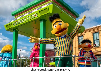 Orlando, Florida. November 06, 2019. Bert And Ernie In Sesame Street Party Parade At Seaworld 6