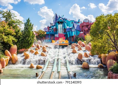 Orlando, Florida: November 30, 2017: Universal Studios Islands Of Adventure Theme Park In Orlando, Florida.