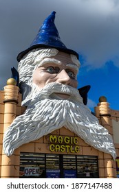 Orlando, Florida - October 14 2019: The Famous Wizard Head At The Magic Castle Gift Shop. Vertical Shot.