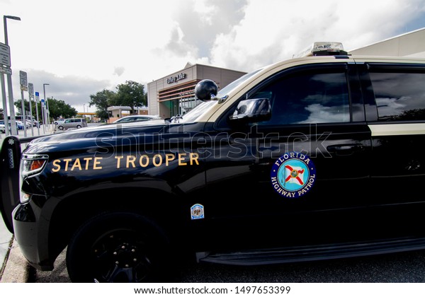 ORLANDO  - FLORIDA - USA - 08-30-19 -\
FLORIDA STATE TROOPER CRUISER FLORIDA HIGHWAY\
PATROL