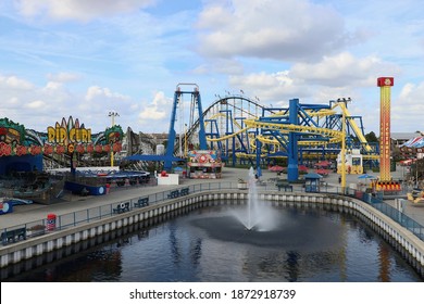 Orlando Florida USA 18 February 2020: Assortment Of Rides In Funfair