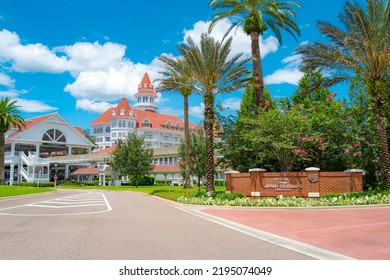 Orlando, Florida, USA - JUNE, 2020: Florida Buildings. World Famous Amusement Park In The United States