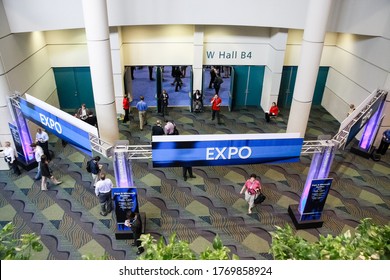 ORLANDO, FLORIDA, USA -  March 11, 2008:  Expo exhibition hall entrance in Orange County Convention Centre West at Microsoft Convergence conference on March 11, 2008 in Orlando, Florida, USA.