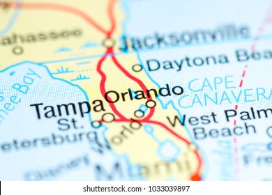 Orlando, Florida. USA On A Map