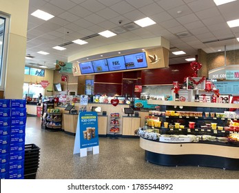 Orlando, FL/USA-1/15/20: An interior view of the fast food restaurant at a WAWA convenience  store in Orlando, Florida.